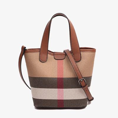 Classic Plaid Women's Bag Is A High-end Handbag Made of High-quality Canvas and Cowhide