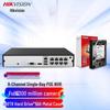 NVR HD Hikvision de 8 Canais POE com Disco Rígido de 2TB Plugue CN (adaptador incluso)
