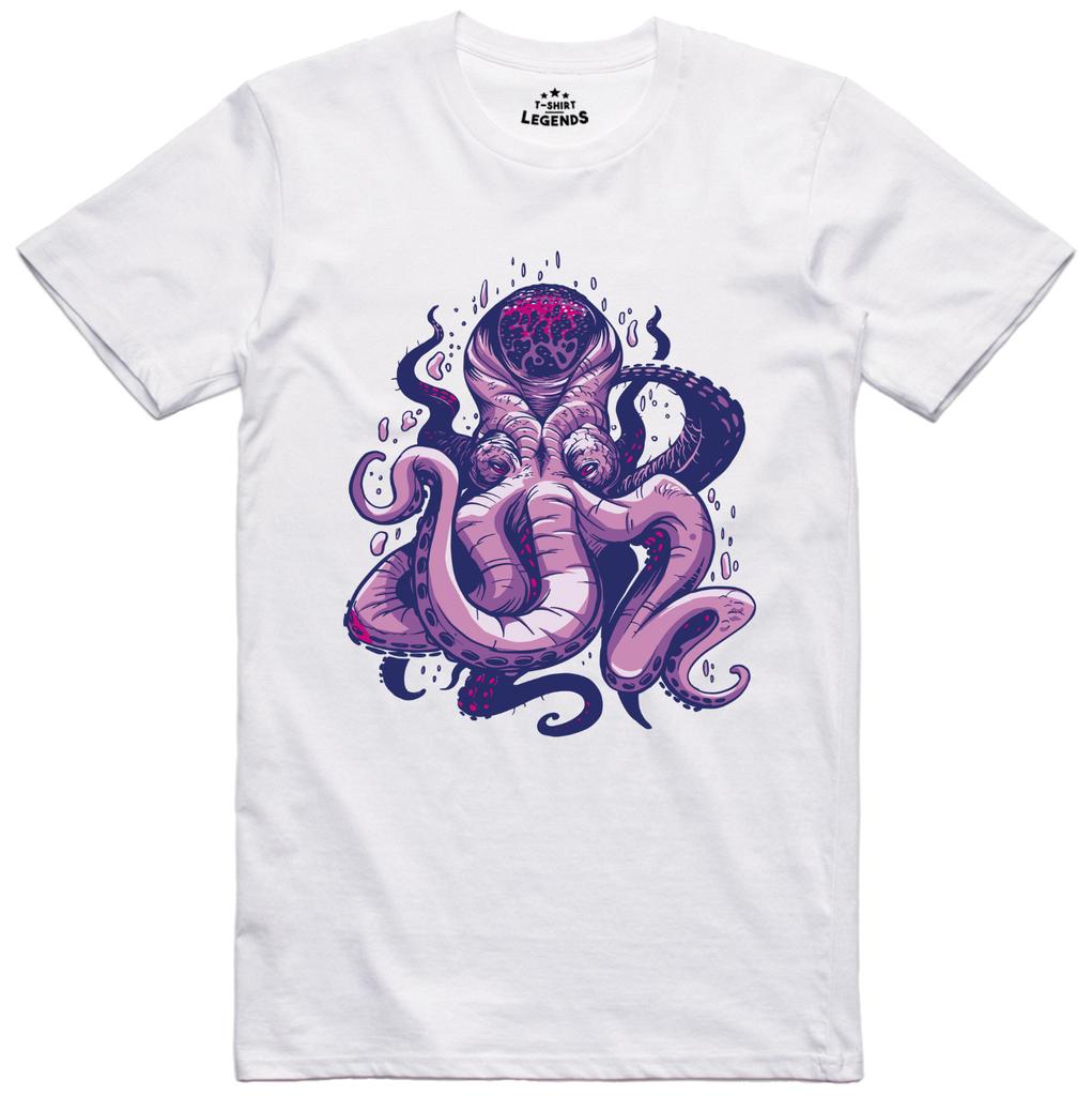 Herren T-Shirt Kraken Monster Regular Fit Baumwoll-T-Shirt