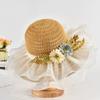 Summer  Lace-Trimmed Straw Hat With Flower Decoration Large Brim Sun Protection Hat Beach Hat For Women On Seaside Vacation