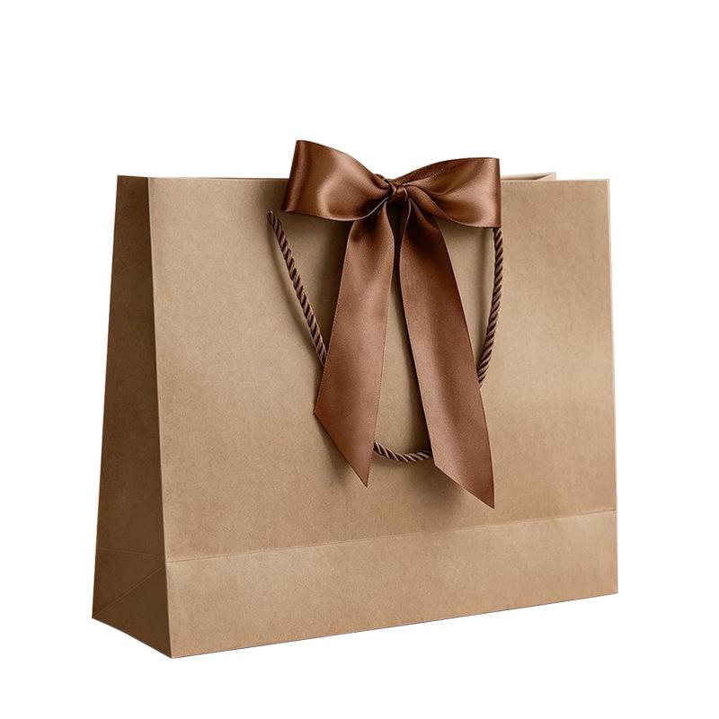 Bunte Band-Schleife Tragetasche - Quadratische Geschenktasche & Einkaufstasche mit individueller Logo-Option