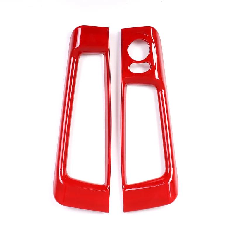 För FIAT Abarth 500 2010-2022 ABS Kolfiber Bil Backspegel Justeringsknapp Dörrförvaringslåda Panelram Kåpa Dekoration Klistermärken