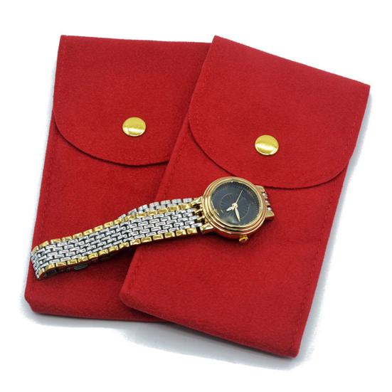 Uhrentasche, verschleißfest, kratzfest, stoßfest, Druckknopf, kurzes Samt-Druckknopf-Design, tragbare Schmuckverpackungstasche, für den täglichen Gebrauch