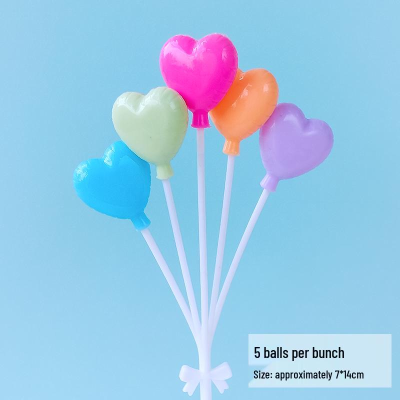 Valentine's Day & Birthday Cake Topper: Gold, Silver, and Colorful Transparent Wishing Balls Decoration
