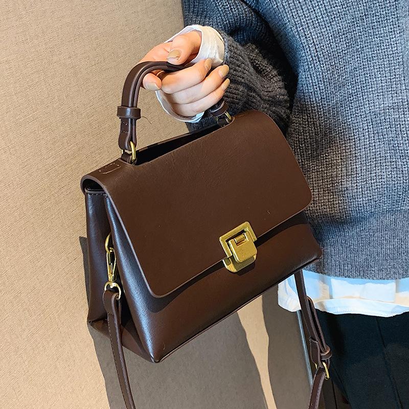 High-quality Fashion High-end Texture Business Commuter Style Handbag Simple and Versatile Solid Color Messenger Bag Women