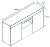 Buffet Bahut 2 portes 1 tiroir LED | 135 x 70 x 34 cm | Couleur Sonoma Finition Mate | Rangement | SEFORA