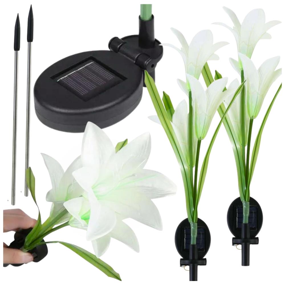 Solar lamp lighting LED lamp set of 2 garden flowers ip 44 GoGarden