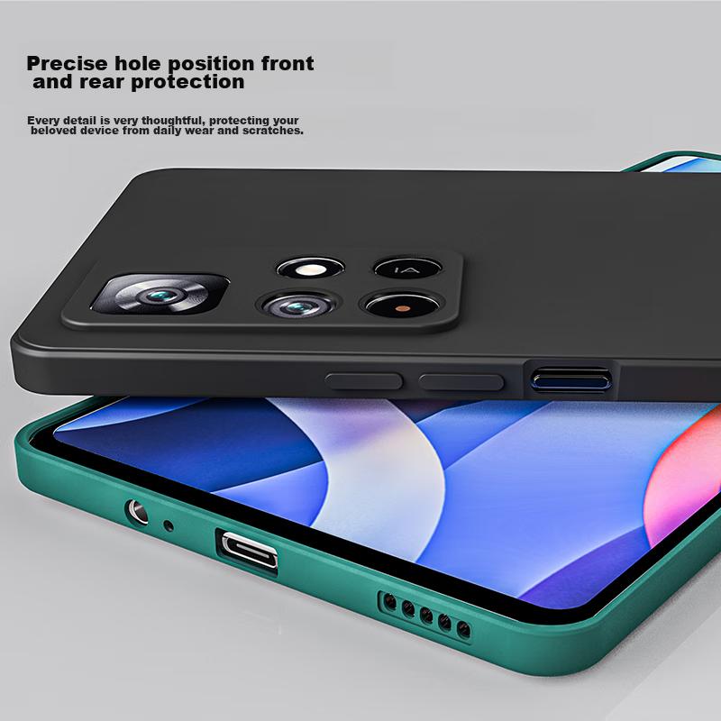 Phone Case for Xiaomi Redmi Note 11, Xiaomi Redmi Note 11 5G Upgraded Lens Anti-Drop Ultra-Thin Silicone Soft Case - Dark Night Green