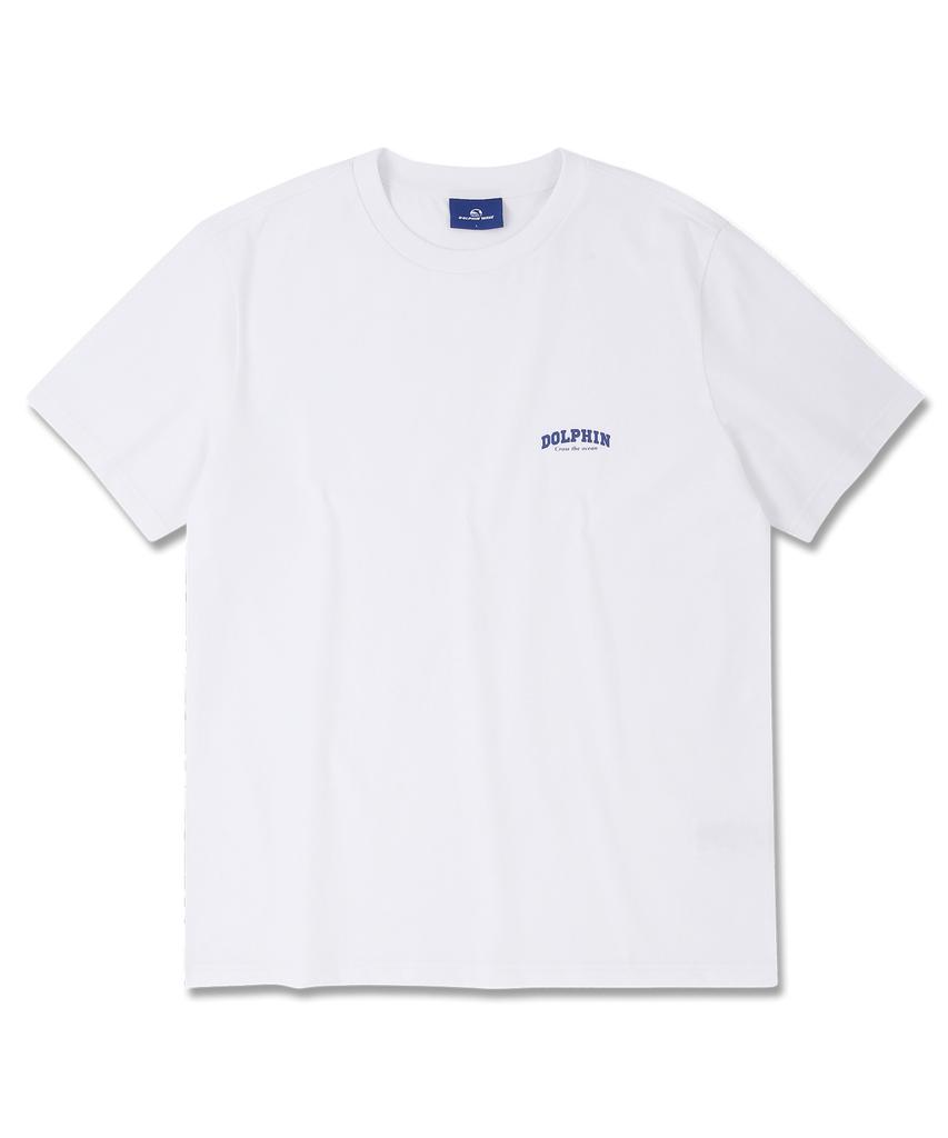 DOLPHIN WAVE APPAREL Dolphin Arch Logo T-Shirt White