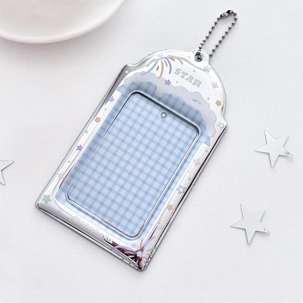 Photo Card Storage Sleeve Metallic Card Protector Silver Snowflake Card Holder Dust-Resistant For K-Pop Merchandise Fans