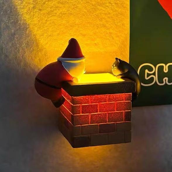 

Магнитный Рождественский Свет-Дымоход Наклейка на Холодильник Мини Ночник-Камин Украшение Санты Подарок Для Дома Праздничный Декор