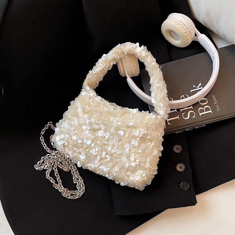 Super Fire Sequins Cloud Bag Female Out-of-street Personality Chain Cross-body All-matching Small Square Handbag