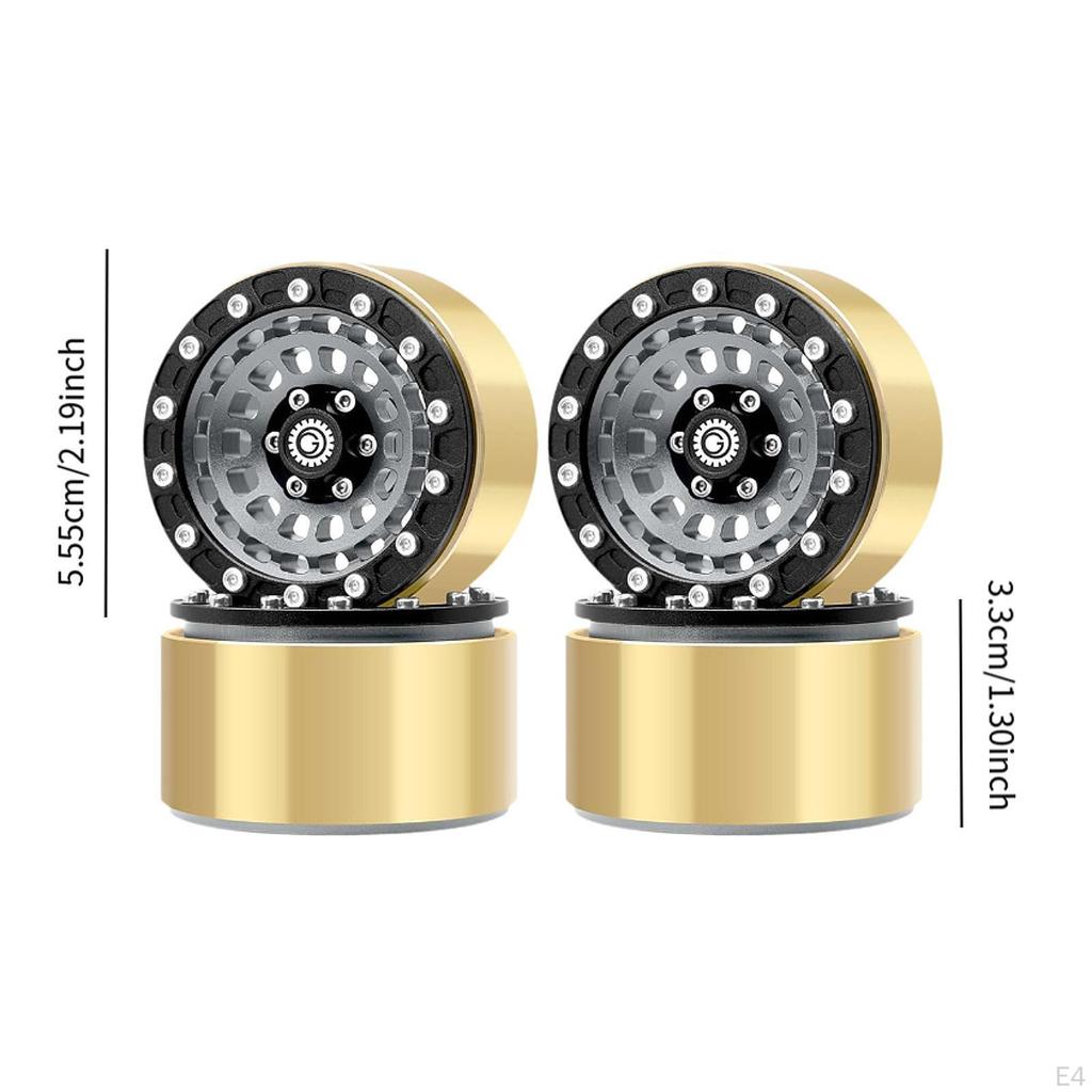 4 Pieces 1.9 Inches Beadlock Wheel Rim Replacement Metal Accessory Od 56.5mm for SCX10 TRX4 90046