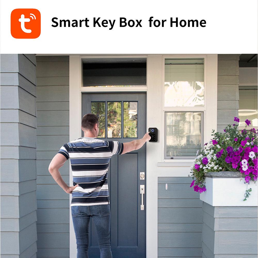 Tuya Smart Bluetooth Key Lock Box with Remote and Fingerprint Unlocking, Anti-Lost Feature