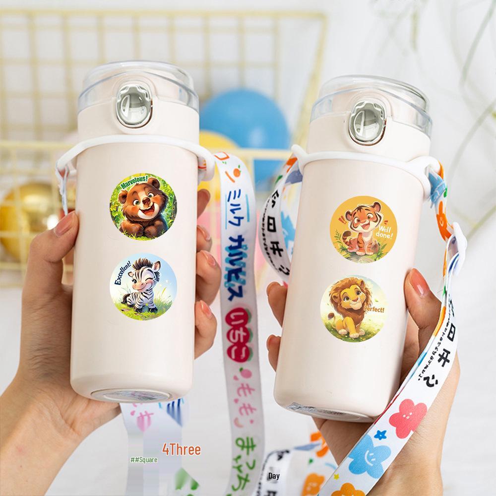 500 Cute Animal English Stickers: Child Rewards, Planner Decor, DIY Sealing & Film Tape