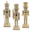 Christmas Decoration Wooden Nutcracker Statue Tabletop Ornament DIY Paintable Wooden Soldier Nutcracker Christmas Gifts For Kids