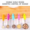 Stainless Steel Measuring Spoons Set With Colored Silicone Handles And Metal Ring Hanger For Baking And Cooking