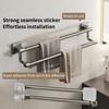 Towel Holder Self-adhesive Double Layer Bathroom Towel Rack No Drilling Towel Bar Kitchen Storage Rack Bathroom Organizer
