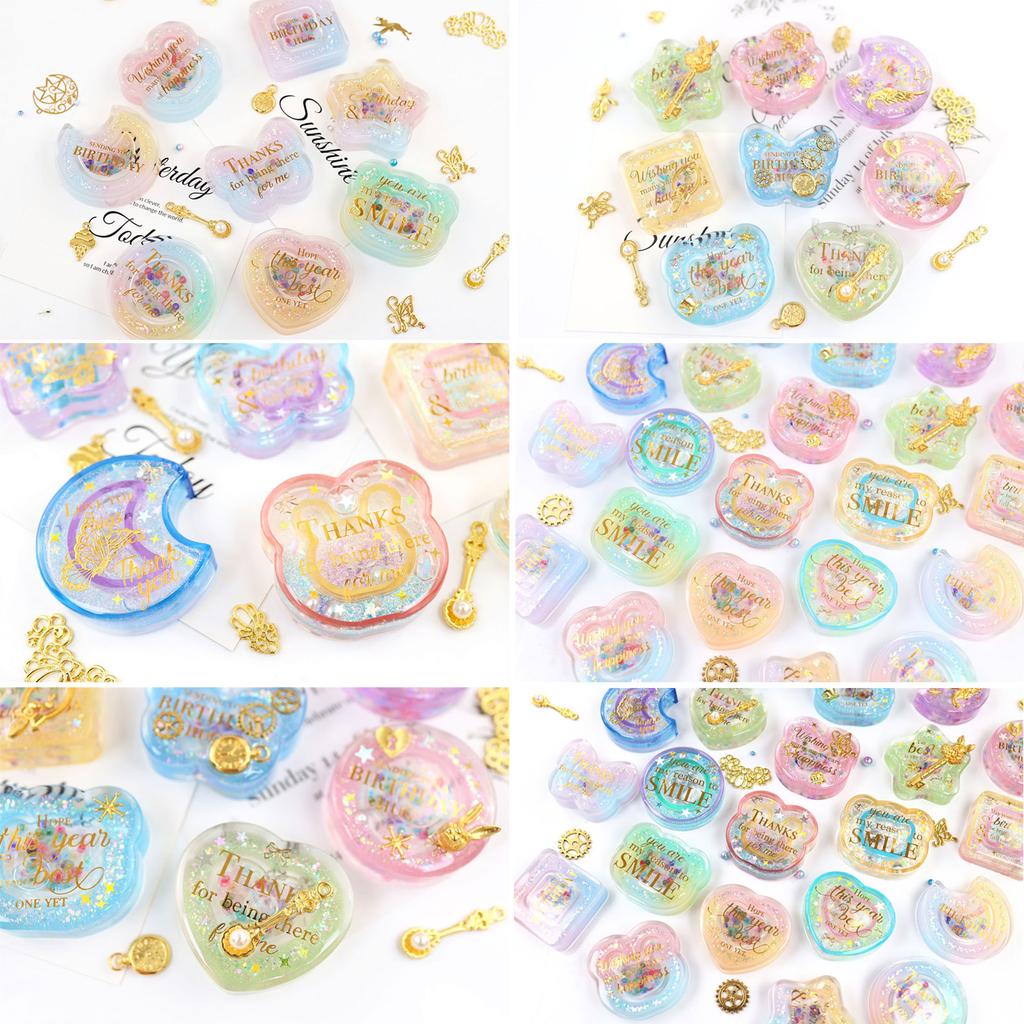 Shiny Glossy Silicone Decoration Molds Double Layer Keychain Mold DIY Pendant Jewelry Epoxy Resin Crafting Molds