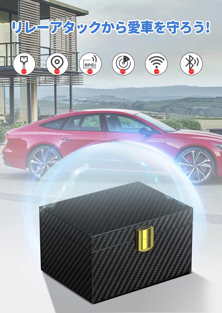 SAMFOLK Key Case for Relay Attack Relay Attack Prevention Smart Key Radio Wave Blocking Key Signal Relay Attack Smart Key Car Official 3D Carbon M