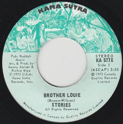 7-Zoll Schallplatte STORIES - Brother Louie KA577X Kama Sutra 1973 Kanada Rock Gebraucht