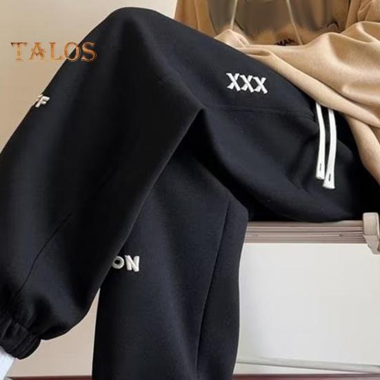 Jaro Podzim Pánské Sportovní Kalhoty Volné Stahovací guma v pase Kapsy Manžety u kotníků Výšivka písmen Cvičební kalhoty Tepláky pro každodenní nošení