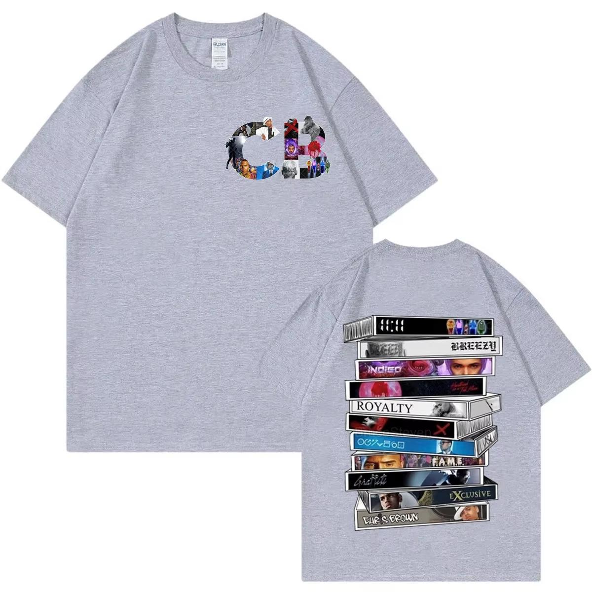 

Rapper Chris Brown Albums Disks Graphic T Shirts 2024 Concert Tour Fan Gift T-shirt Men s Women s Y2k Short Sleeves Classic 4XL
