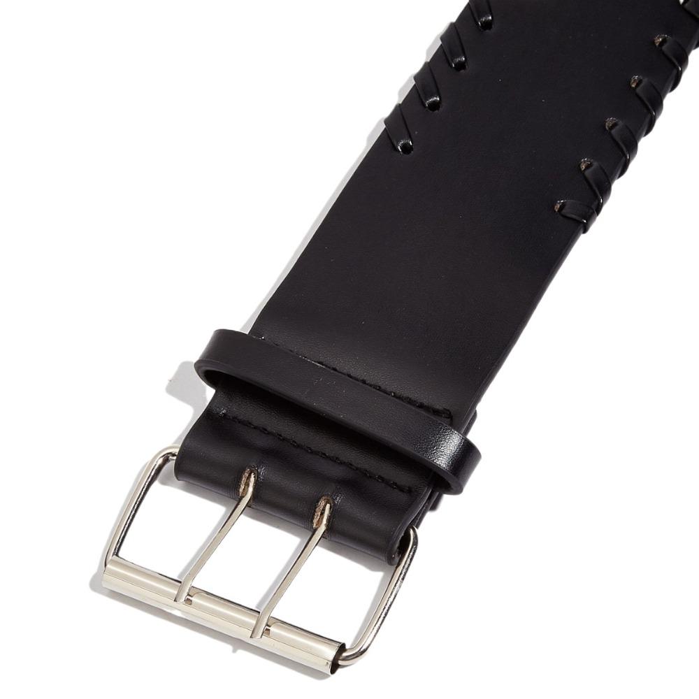 Korean Style PU Leather Waistband Woven Western Cowboy Belt Fashion Women Wide Belt  Spicy Girl