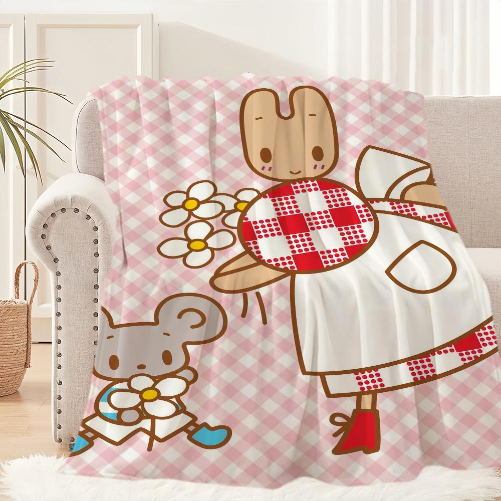 Cartoon M-Marron C-Cream Cute Blanket Plush Nap Sofa Rug for S-Sanrio Living Room Office Bedroom Birthday Home Travel Kid Gifts