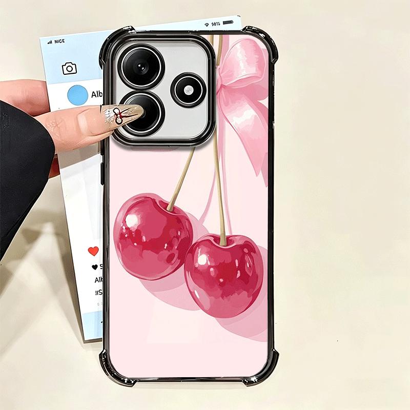 Cherry Bow Sweet Soft Phone Case For Xiaomi Poco X7 X8 Pro Max X6 X5 X3 F8 Ultra F7 M8 M7 M5S Redmi 15C 15A 15 14C 13C 12C 13 12