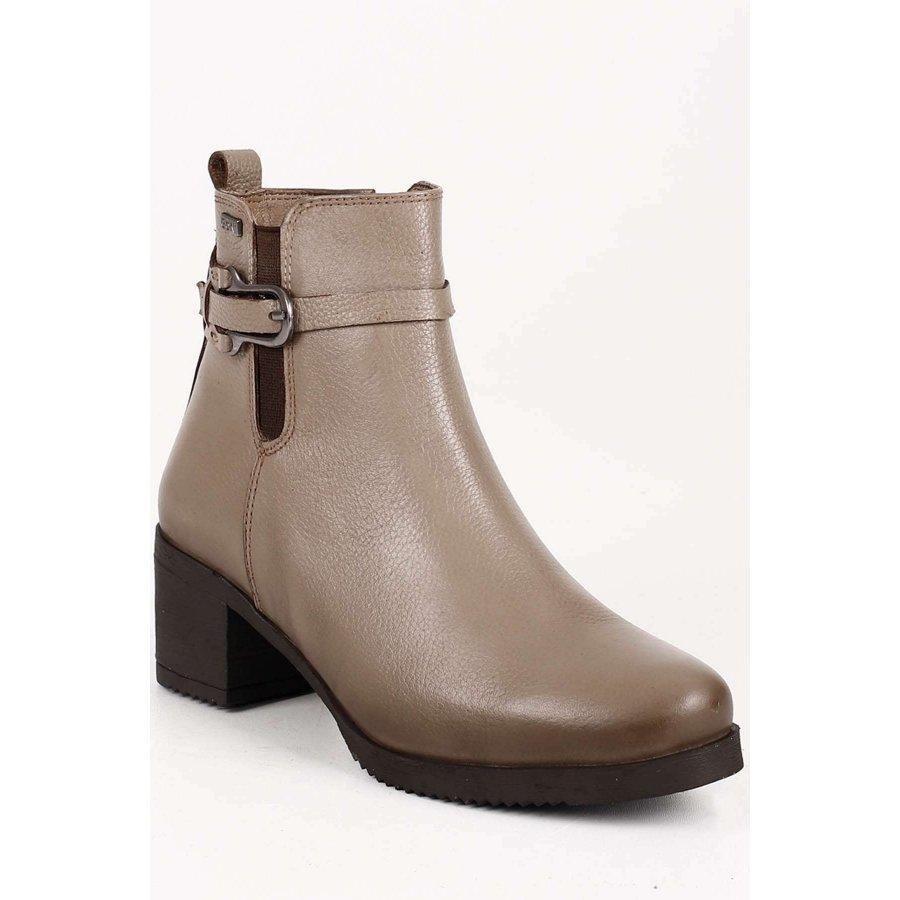 Women's Genuine Floter Leather Medium Heeled Casual Boots