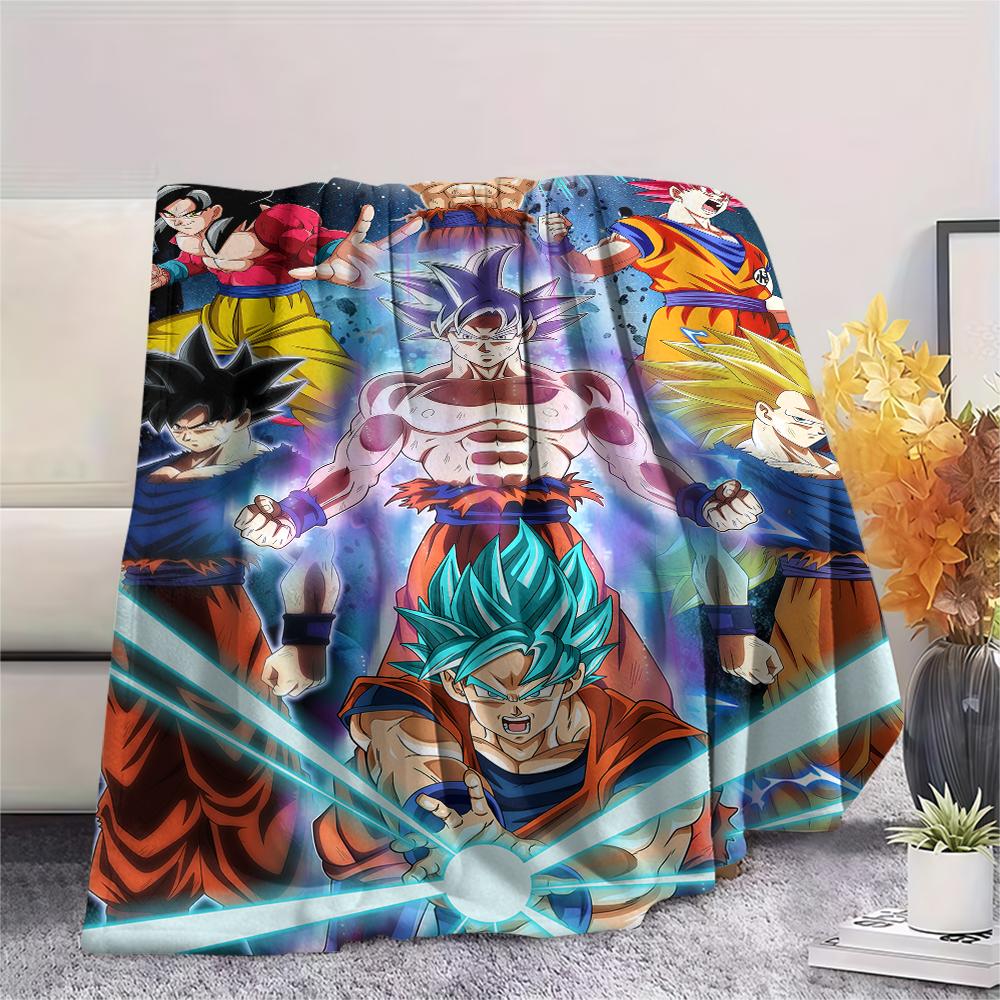 Dragon Ball Characters pattern Flannel Blanket, High quality Comfortable for All Seasons, Home Decor, Warmth and Comfort, Perfect for Gifts.