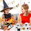 Cute Ghost Halloween Decorations for Indoors Spooky Decorations Wooden Black Cat Bat Witch Broom Signs Pumpkin Blocks Decor