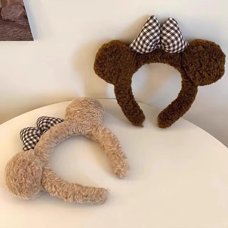 Women Bow Bear Ear Plush Hair Band Cartoon Headband Female Sweet Cute Girls Hairband Hair Accessories