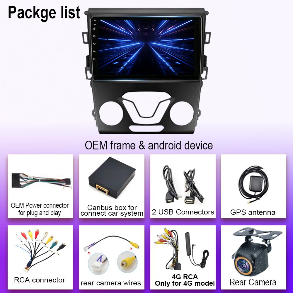 Android 14 For Ford Mondeo 5 Fusion 2012-2019 Auto Radio Stereo Head Unit Carplay Multimedia Video Player Navigation No 2din DVD