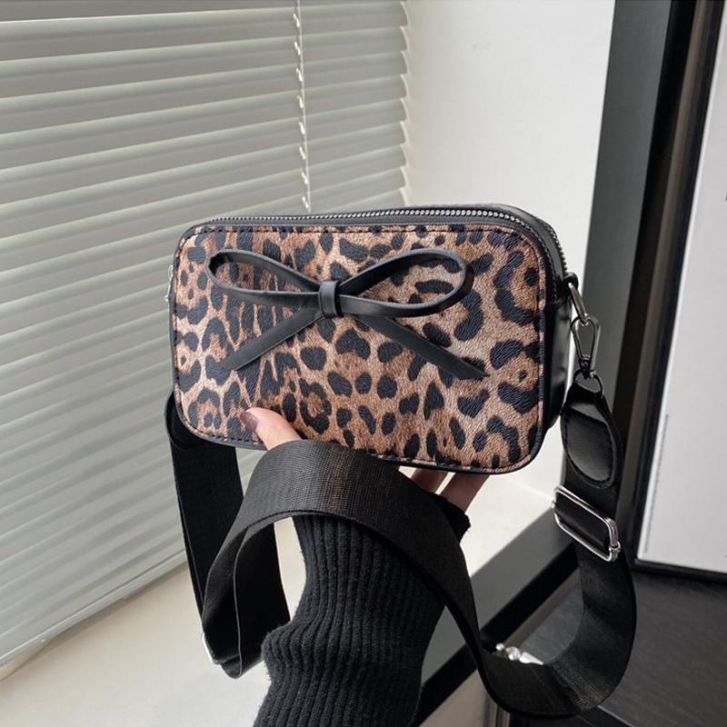 Yogodlns Neue Mode Unterarm Taschen Trendy Leopard Print Schulter Tasche Geldbörse PU Leder Umhängetasche Messenger Bag Frauen