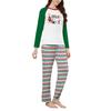 Christmas Parent-child Outfit Letter Print Long-sleeved Trousers Pajamas Set Striped Color Matching Home Clothes