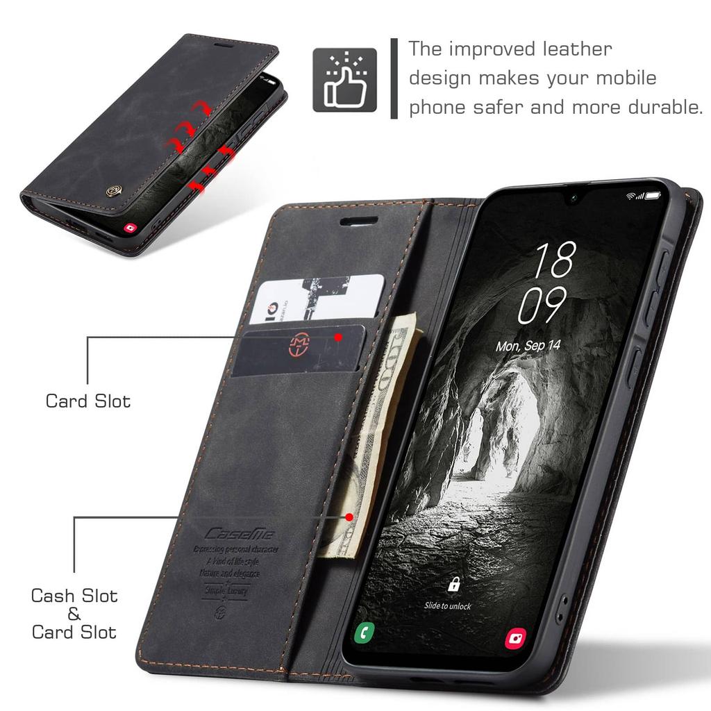 Flip-Portemonnaie-Hülle für Samsung Galaxy A37 A57, Leder-Magnet-Folio-Abdeckung mit Kartenhalter, Ständer - TPU Stoßfeste Hülle