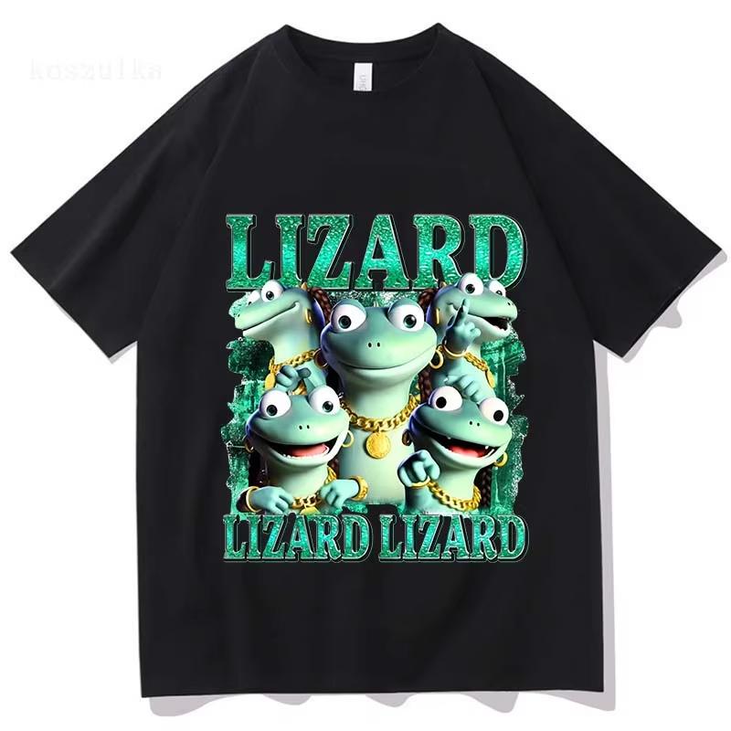 

Funny Lizard Meme Graphic T-shirt Women Tees Casual Short Sleeve Cotton Tshirts Unisex Streetwear Cartoon Printing T Shirt S