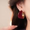 Temperament Flocked Ear Circle Elegant U-shaped Ear Buckle Luxury Retro Earrings  Party