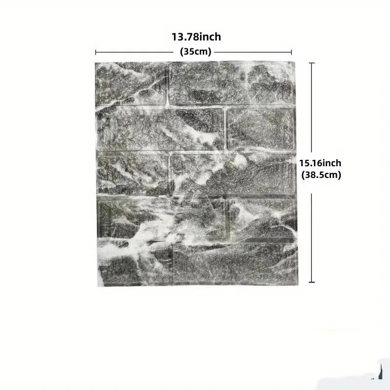 1-10pcs 35x38.5cm / 13.78in X 15.16in DIY Self-adhesive 3d Wall Stickers for Bedroom Waterproof Home Decor Foam Brick Wallpaper