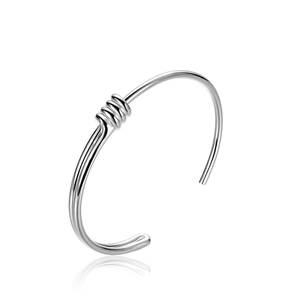 New Style Minimalist Silver Bracelet Female Personality Open Love True Bracelet Birthday Gift