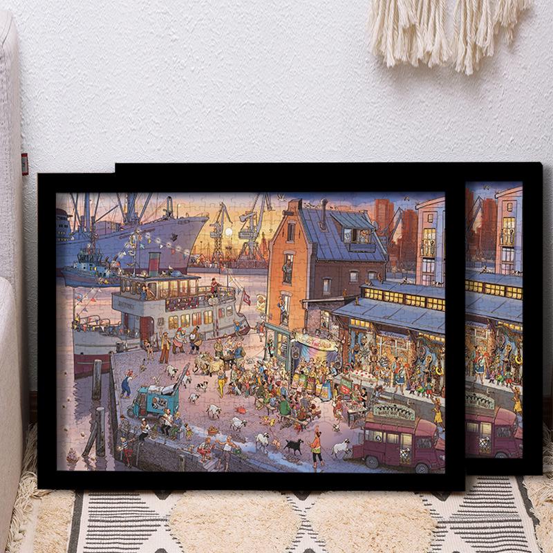 Seaside Fishing Port 1000-Piece Jigsaw Puzzle: Stress-Relief Fun Toy & Holiday Gift for Friends