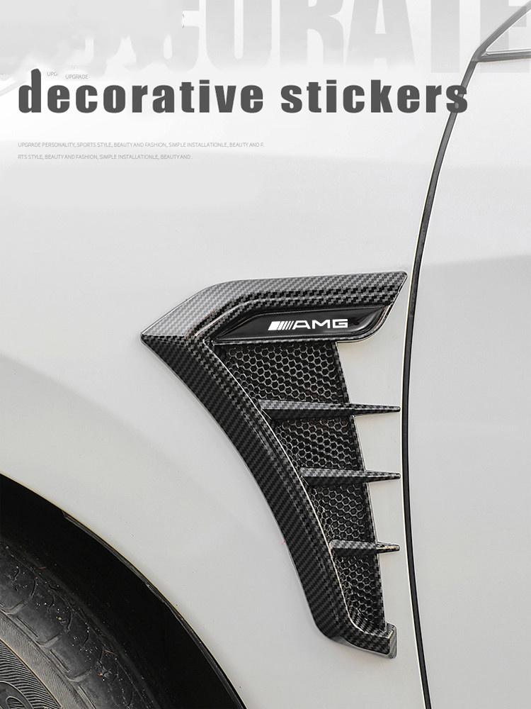 CSG1 Universal Carbon Black Car Fender Vents Air Sticker Cover For Mercedes Benz AMG W205 C300 W203 W206 W108 W124 W126 W140W168 W169