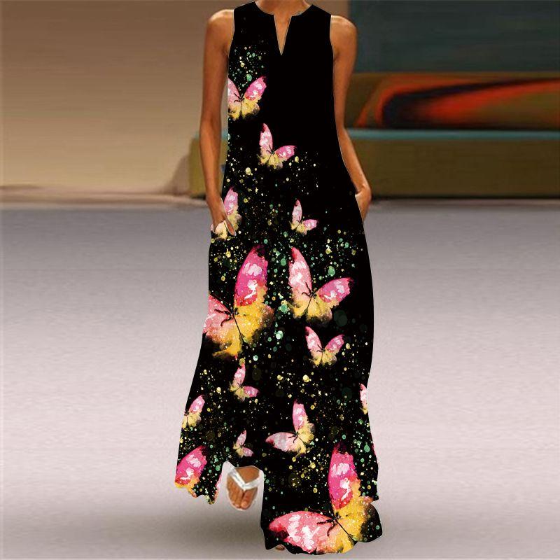 Dress Women Summer Print Long Beach Holiday Loose 3D Skirt
