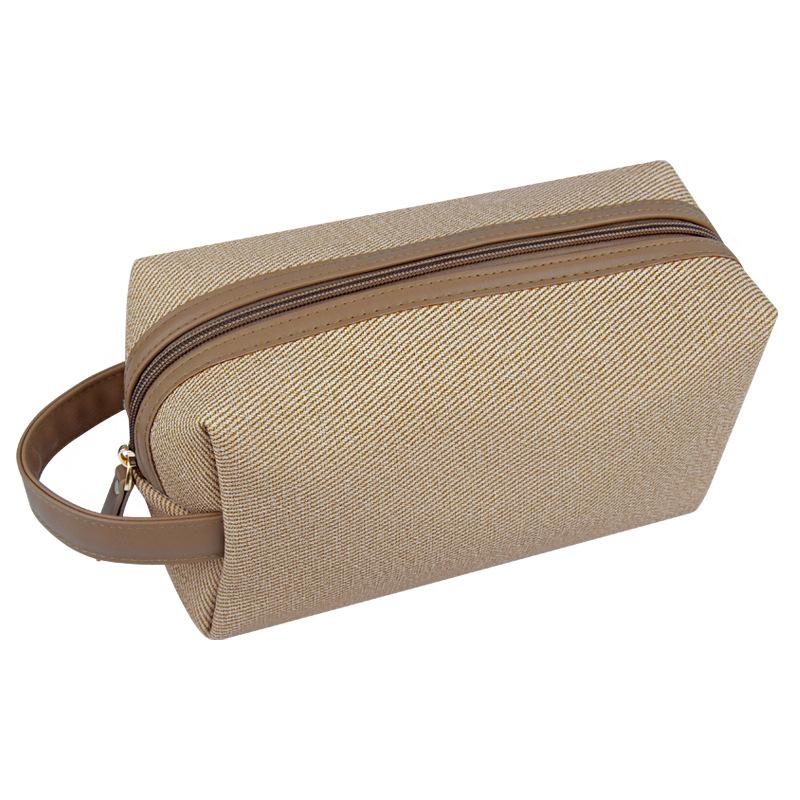 2026 Oblique Cloth Pattern Pu Cosmetic Bag Large Capacity Outdoor Travel Cosmetics Portable Bag Portable Wash Storage Bag