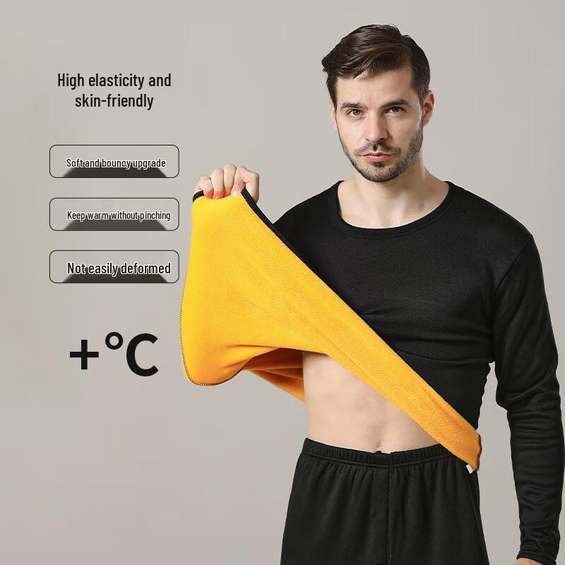 

Мужской термокомплект из золотого бархата L-4XL