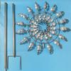 1pc Metall Silberne Kreisförmige Platte 3D Wind Spinner Für Outdoor, Garten, Hof Verwenden Outdoor Dekorationen