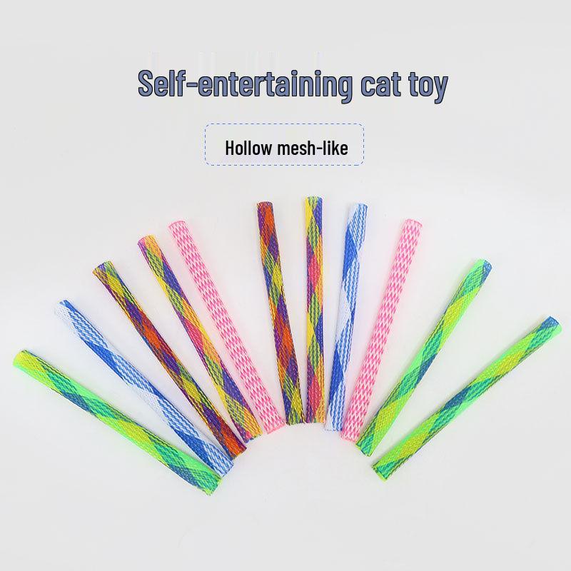 Interactive Colorful Elastic Cat Spring Toy