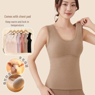 Women's Seamless Extra Thick Lambswool Fleece Vest - Warm Sleeveless Base Layer for Autumn and Winter
